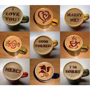 8Pcs/set Print Shape Coffee Mold Cappuccino Latte Coffee Art