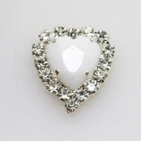 New 10pcs 16mm Heart Shape 4-hole Acrylic buttons Diamante rhinestone button DIY for Wedding Decoratio sewing Clothing buttons