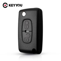 KEYYOU เคสกุญแจรถยนต์แบบกดปุ่มสำหรับ Peugeot 4007 ET 4008 Citroen C Crosser C4 Aircross อะไหล่2ปุ่มรีโมท MIT11R