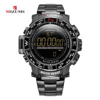 นาฬิกาสายเหล็กควอตซ์นาฬิกาสำหรับผู้ชาย Jam Tangan Elektronik M8003 Mizums Mingju นาฬิกากีฬาผู้ชายนาฬิกาสำหรับผู้ชาย⌚