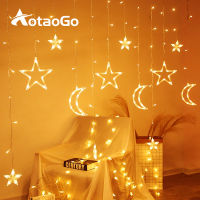 Christmas Holiday Lights LED Fairy Star Garland Curtain String Light Decor Window Room Outdoor Decoration Wedding Party Lamp
