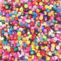 NEW 30pcs 10mm Sunflower Smiling Face Beads Polymer Clay Spacer Loose Beads for Jewelry Making DIY Bracelet Accessories