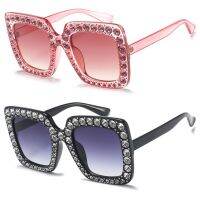 Luxury Sunglasses Women Ladies Oversized Square Sunglass Diamond Frame Mirror Sun Glasses For Female S17073