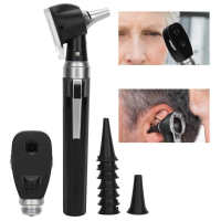 ไฟเบอร์ออปติก Ophthalmoscope Otoscope ชุด LED หูการตรวจสอบอุปกรณ์เครื่องมือทำความสะอาด Ophthalmoscope เลนส์ชุด8pcs หู Muffs