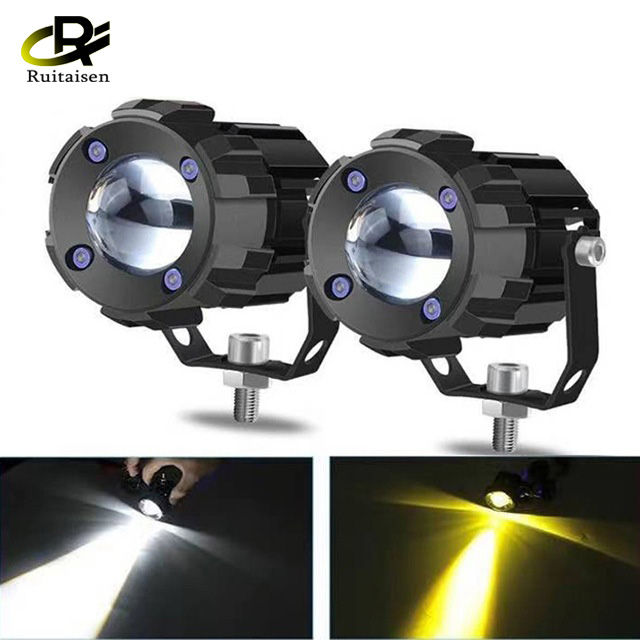 Motorcycle mini driving light high and low yellow/white LED motorcycle ...