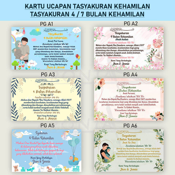 (TERMURAH) Kartu Ucapan Tasyakuran Kehamilan - Tasyakuran 4 Bulan