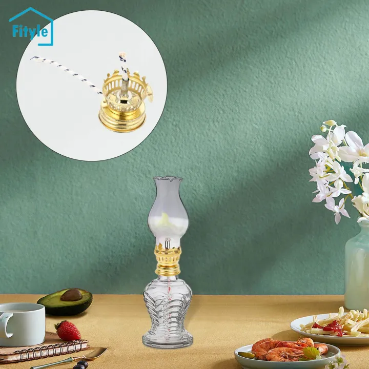 Fityle Vintage Oil Lamp Burner, Oil Lamp Replacement for 34mm Round
