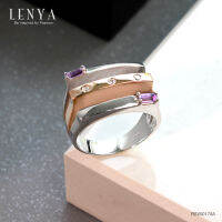 Lenya Jewelry แหวนเงินแท้ 925 ประดับอัญมณีแท้ ดีไซน์สุดคลาสิค เหมาะสำหรับสวมใส่กับเสื้อผ้าทุกชุดทุกสไตล์