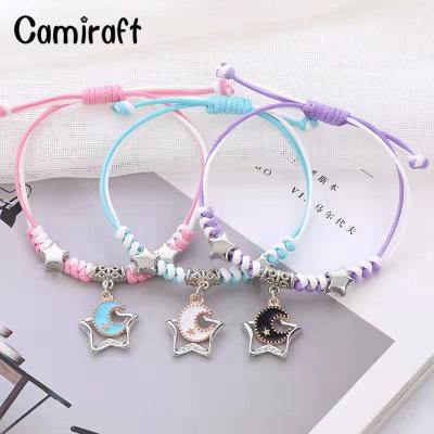 Camiraft 3ชิ้นโชคดีเสน่ห์ BFF สร้อยข้อมือสำหรับ3น่ารักแฮนด์เมดมิตรภาพสร้อยข้อมือปรับสายรัดข้อมือสำหรับเพื่อนที่ดีที่สุดเด็กสาวเพื่อน