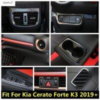 แถบควบคุมส่วนกลางสำหรับ Kia Cerato Forte K3 2019 -2023ปุ่มเปิดหน้าต่างที่จับถ้วยน้ำแอร์ชิ้นส่วนตกแต่งส่วนครอบแผง AC