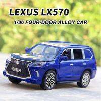 รถออฟโรดจำลอง1/36 LZYBIM Lexus รถออฟโรด4ประตูสามารถเปิดของเล่นโมเดลรถยนต์ได้ตกแต่งหน้าเค้กของเล่นเพื่อการศึกษาย้อนยุคสิ่งตกแต่งทรงเค้ก