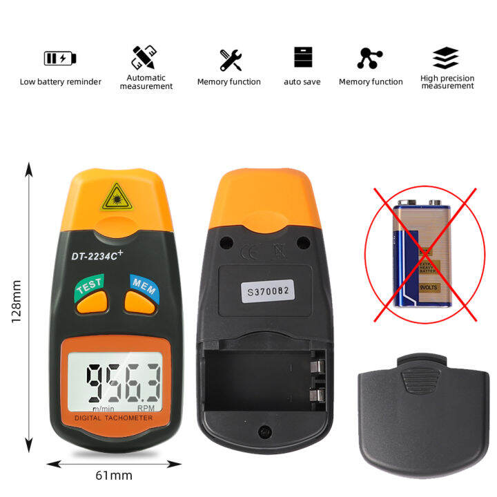 Non Contact Digital Tachometer Rpm Tach Speed Gauge Engine Rotation