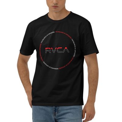 RVCA logo graphic cotton O-neck T-shirt for men