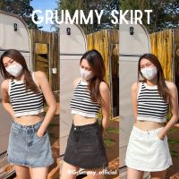 (สีขาวรอผลิต) Grummy skirt | กระโปรงกางเกงยีนส์ งานเกาหลี y2k ทรงสวยเข้ารูปพอดีตัว