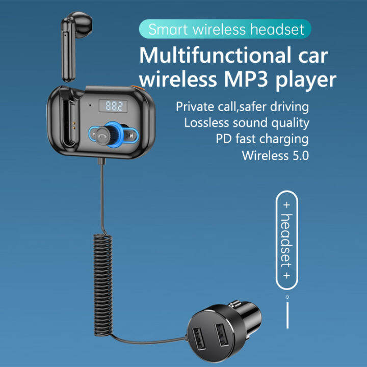 jajabor-handsfree-headset-earphone-private-call-mp3-player-audio-receiver-usb-pd-fast-charging-bluetooth-car-kit-fm-transmitter