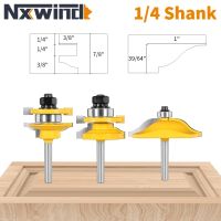 iho∋  NXWIND 3PCS 1/4 shank Cover 41mm Roman Ogee Stile Rail Assembles  Router Bit Woodworking Milling Cutter Wood Tools