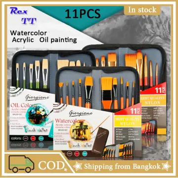 9 Pcs No Spill Paint Cups Set with Paint Brushes and Paint Tray