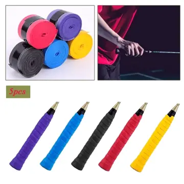 5pcs Cotton Tennis Badminton Racket Grip Tape Anti Racket Grip Wrap  Overgrip Tape for Sports Badminton (Random Colors)