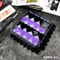 DFE ผ้าเช็ดมือ ขนาด 27.5x27.5cm. ANNA SUI ผ้าเช็ดหน้านิ่มๆ ลายกราฟฟิกรูปหัวใจสลับสีม่วงดำ PD22324 ผ้าขนหนู  ผ้าเอนกประสงค์