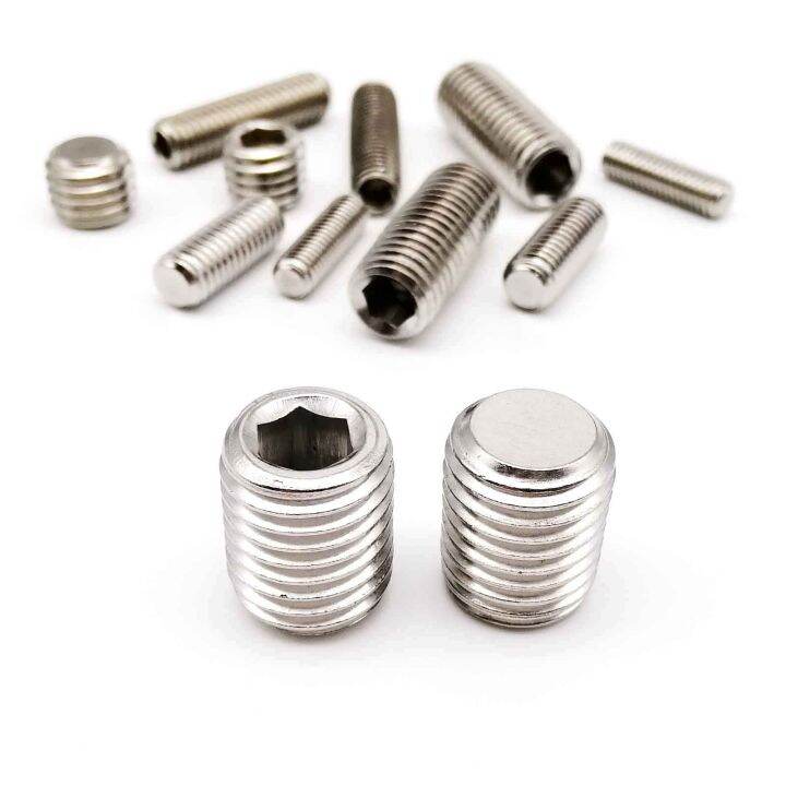 m1-6-m2-m2-5-m3-m4-m5-m6-m8-m10-m16-din913-304-stainless-steel-allen-head-hex-hexagon-socket-flat-point-end-grub-bolt-set-screw