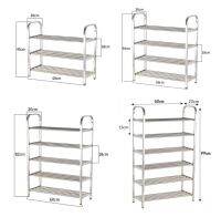 MGN ชั้นวางรองเท้า สแตนเลส แข็งแรงทนทาน ที่วางรองเท้า ตู้รองเท้า 4ชั้น DIY Shoe Rack - สีเงิน  KA - 88