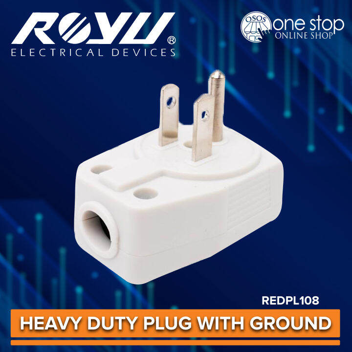 Royu Heavy Duty Plug with Grounding REDPL108 •OSOS• | Lazada PH