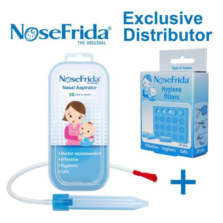 Nosefrida Nasal Aspirator with Travel Case and A Box of Filter ( Nose Frida baby toddler clog