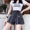 Cesq quần short denim lưng cao ống rộng thời trang mùa hè dành cho nữ - ảnh sản phẩm 5