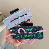 【YF】☒◎  13cm New Oversize Asymmetrical Denim Fabic Hair Claw Clip Y2k Korean Barrettes Hairpin Accessories