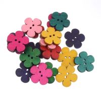 Free Shipping Retail 20pcs Random Mixed Flowers 2 Holes Pattern Wood Sewing Buttons Scrapbooking 20mm F0139 Haberdashery