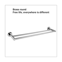 Chrome Plating Bathroom Kitchen Towel Holder Dual Towel Rack Rod Rustproof Wall Mount Brushed