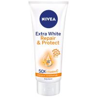 [Mega Sale] Free delivery จัดส่งฟรี Nivea Extra White Repair &amp; Protect Body Serum SPF50 320ml. Cash on delivery เก็บเงินปลายทาง