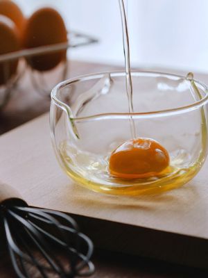 } ”| 》? ชามไข่อบกระจกโปร่งแสงชาเขียวญี่ปุ่นถ้วยชาโยเกิร์ตผลไม้สลัดเครื่องใช้สำหรับโต๊ะอาหารผัก300/600มล