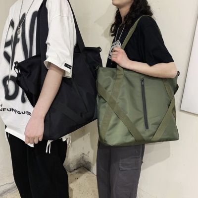 Nylon Waterproof Big Capacity Ulzzang Korean Fashion Men Tote Bag Shoulder Bag Shopper Bag Sling Bag Messager Bag Gym Bag for Men Birthday Gift