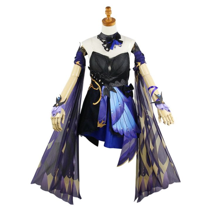 game-genshin-impact-cosplay-costume-keqing-role-play-anime-skin-gorgeous-sexy-ke-qing-dress-wig-outfits-comic-con-halloween