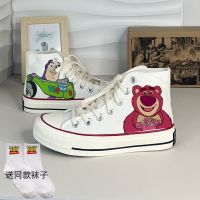 ✖  In the summer of 2023 the new canvas shoes female buzz lightyear high three eye monster strawberry Xiong Xuesheng couples for leisure sandals