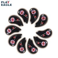 PLAYEAGLE 10Pcs/Set Golf Club Iron Head Cover PU Leather Waterproof Iron Headcover With Pattern Fairway Hybrid  Golf Iron Cover