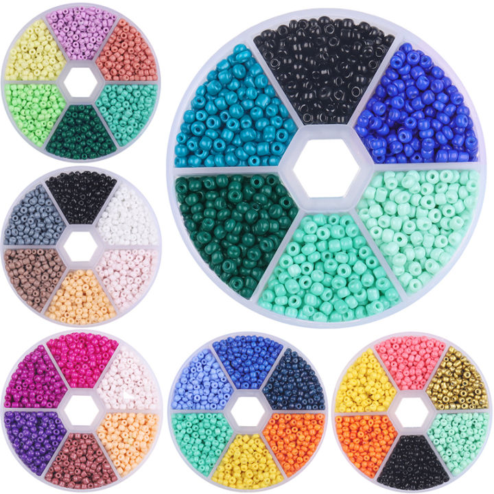 1900Pcs/Box 3mm Glass Seed Beads Czech Charm Crystal Spacer Colorful Beads  For Bracelets Jewelry Making Kits DIY Accessories Set