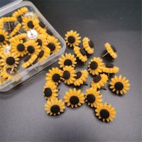 30pcs Bee Sunflower Decorative Drawing Pins Map Tacks Thumbtack Push Pins Notice Board Markers Cute Pushpins For Cork Boards Clips Pins Tacks