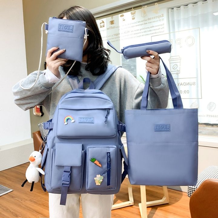 cc-4-pcs-sets-school-teenage-canvas-kids-female-college-student-laptop-backpacks