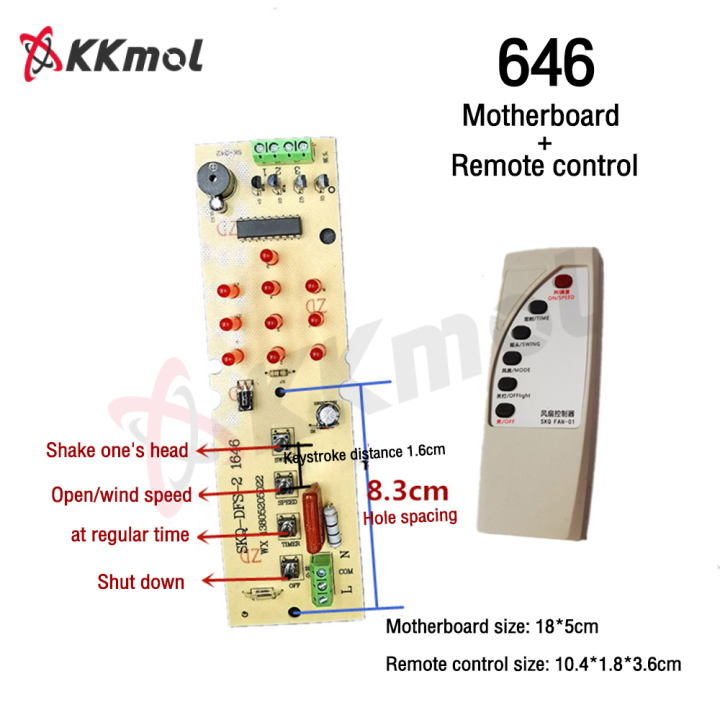KKmol Universal Remote Control Fan Junction Box Control Board 38 Main
