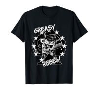 Kaus Oblong Greaser Rebel Rockabilly Untuk Pria Atasan Lengan Pendek Musim Panas Kaus Amerika Pria S-4XL-5XL-6XL