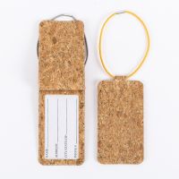 【DT】 hot  Fashion Luggage Tags Cork Leather Baggage Name Tags Suitcase Identifier Address Label Holder Boarding Bag Tag Travel Accessories