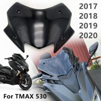 กระจกรถจักรยานยนต์สำหรับ TMAX 530 17 18 19 20 TMAX530 2017 2018กระจกบังลมสีดำอะครีลิกใส