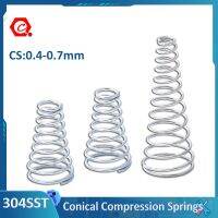 1 10Pcs 304 Stainless Steel Tower Springs Conical Cone Compression Spring A2 Taper Pressure Spring Wire Diameter 0.4 0.7mm