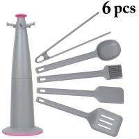 Kapmore 6Pcs ชุดอุปกรณ์ทำอาหารซิลิโคน Non-Stick Baking Utensil ชุดเครื่องมือห้องครัวชุดเครื่องมือทำอาหารอุปกรณ์เสริม BBQ เคร