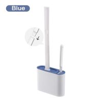 Wall Hanging Soft TPR Toilet Brush with Holder Set Silicone Bristles Detachable Handle Bathroom Cleaner Durable WC Accessories