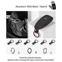 Alcantara เคส Kunci Remote Mobil สำหรับ Mercedes Benz A B C E Class W204 W205 W212 W213 W176 Glc Cla W177อุปกรณ์ตกแต่งรถยนต์