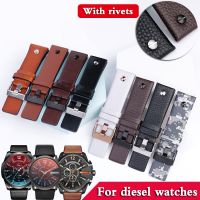 Leather Strap Watchband 22 24 26 27 28 30mm Watch Bracelet For Diesel Watches DZ4386 1657 1399 1206 4323 Black Band