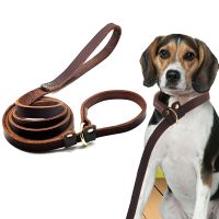 【FCL】☁ Heavy and Duty Dog Leash Leather Lead Real Rope for Medium Large Dogs